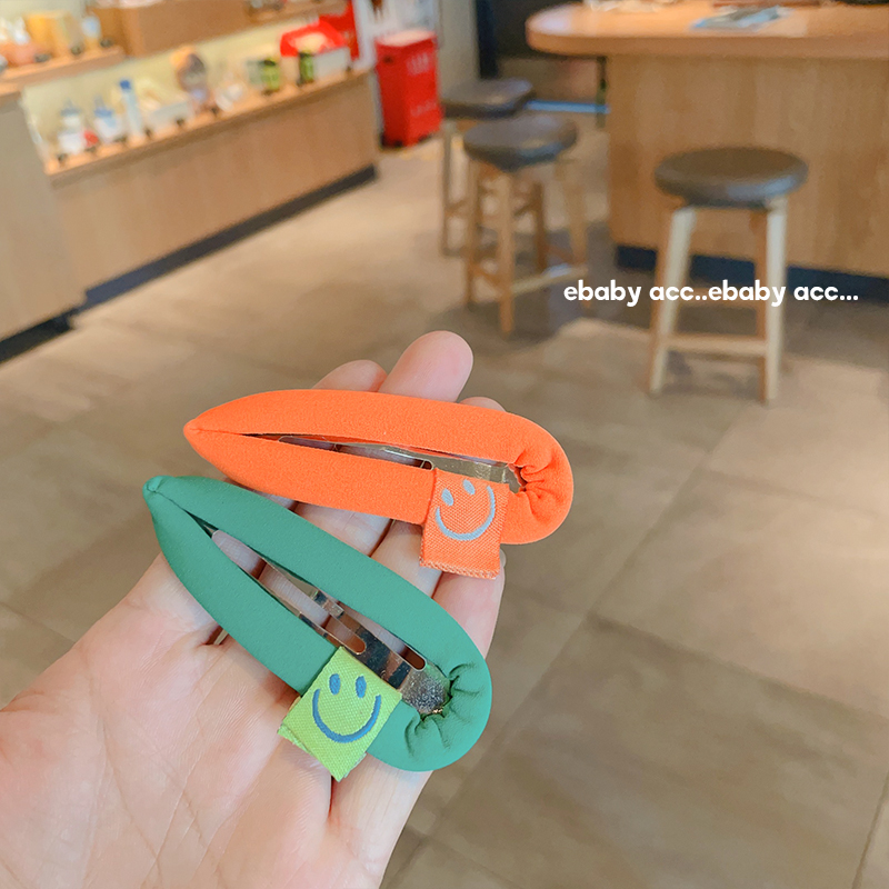 新款撞色笑脸无痕bb夹女孩糖果色不伤发侧边夹刘海发卡少女碎发夹