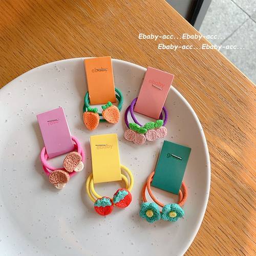 彩色女童马尾高弹力发绳蝴蝶结头绳发圈发饰新款头发橡皮筋不伤发