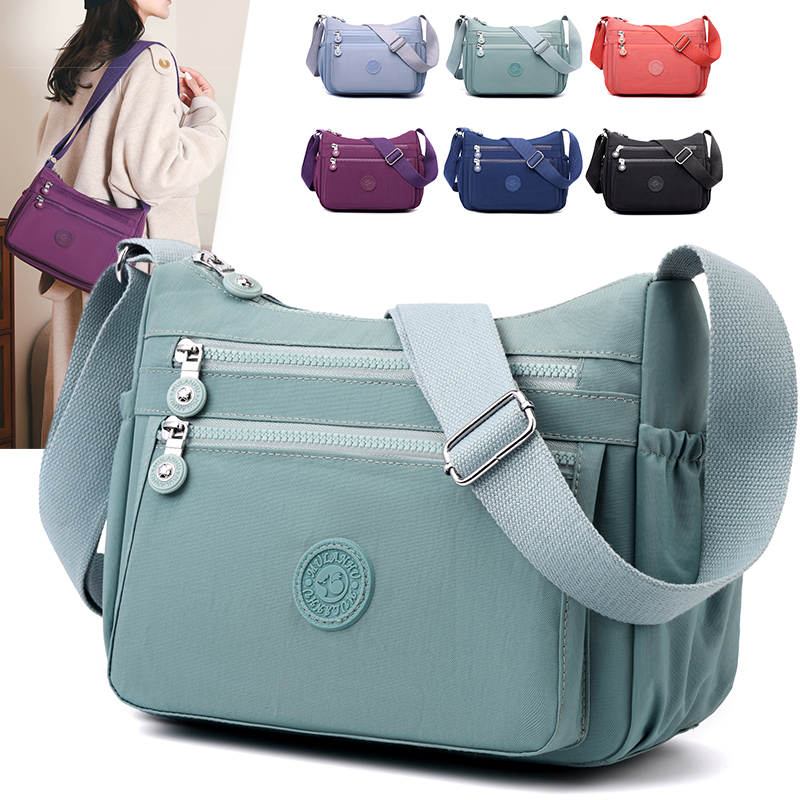 牛津布斜挎包防水尼龙包包轻便帆布妈咪包单肩包中老年布包女包