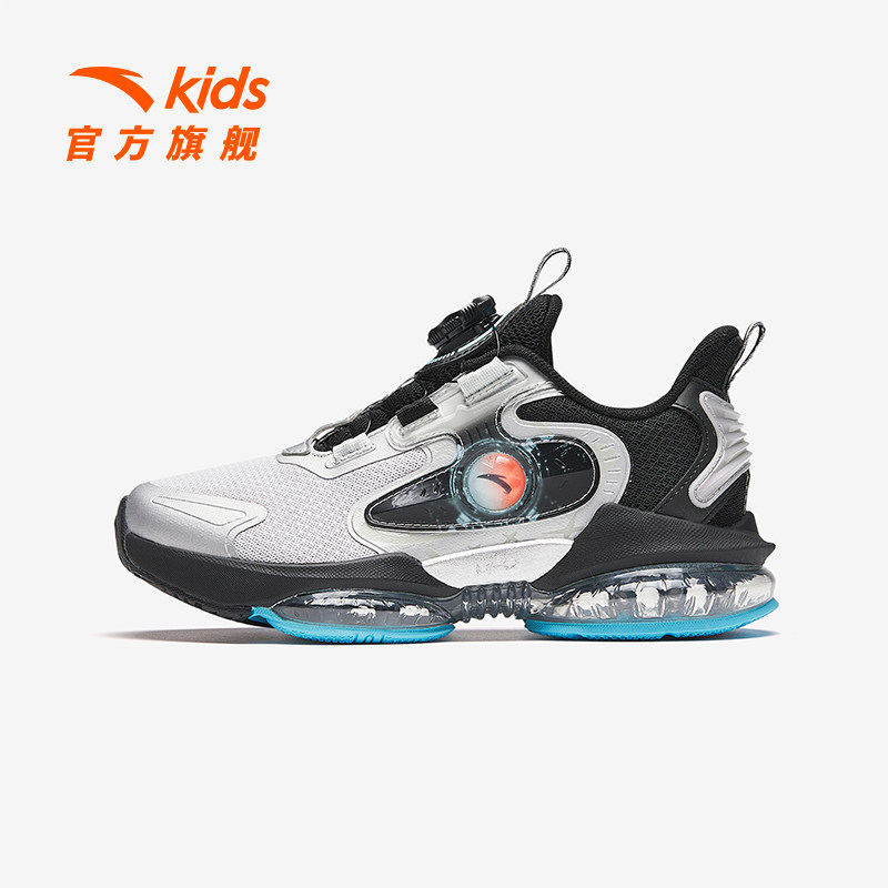 安踏儿童ufo4.0夜光版跑步鞋男童运动鞋皮面舒适春季男孩旋钮扣d