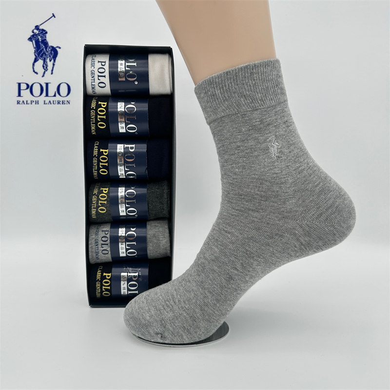 POLO男袜子100%纯棉正装皮鞋商务