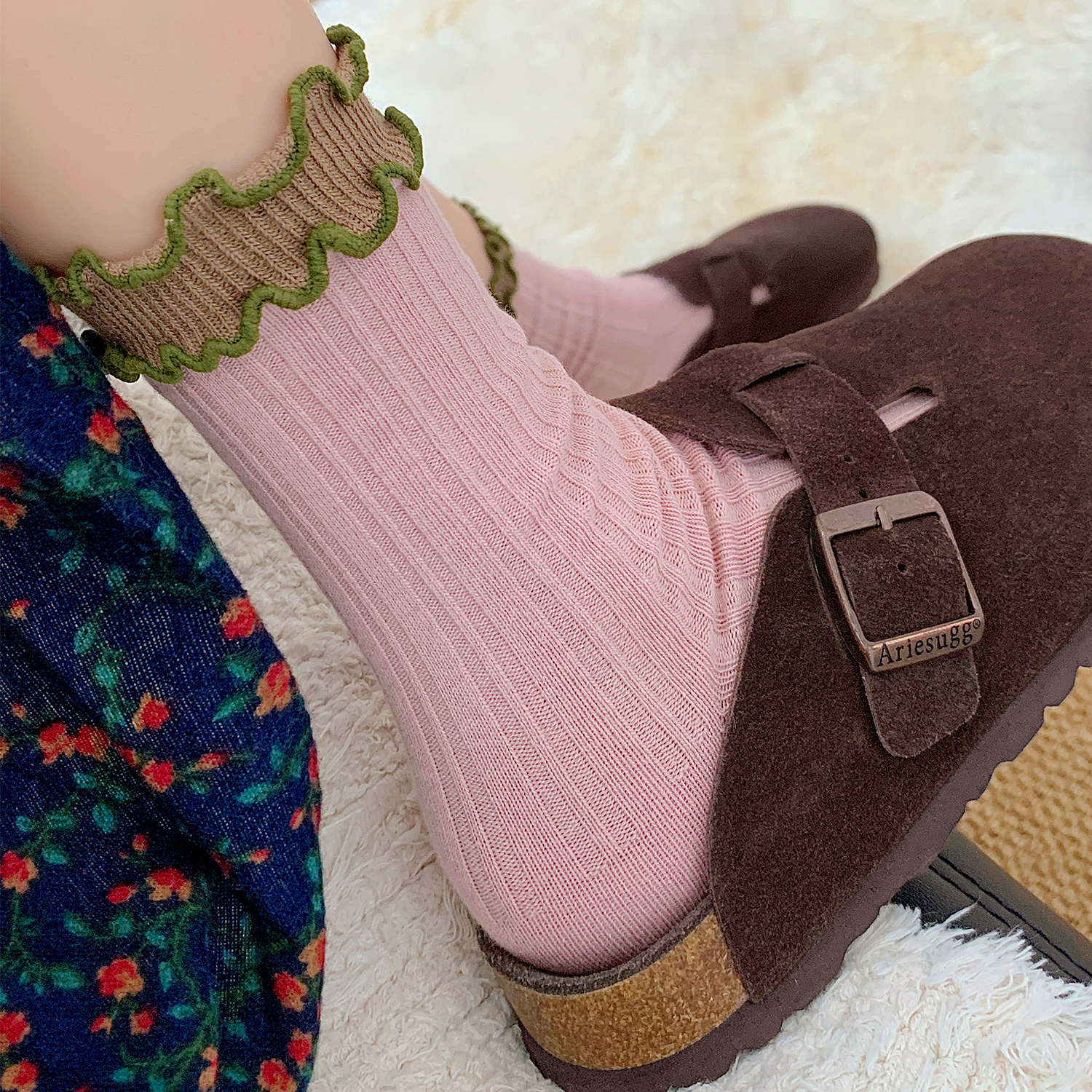 女复古日系堆堆袜甜美纯棉