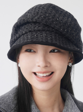 clásico褶皱羊毛报童帽秋冬复古高级感小众设计帽子