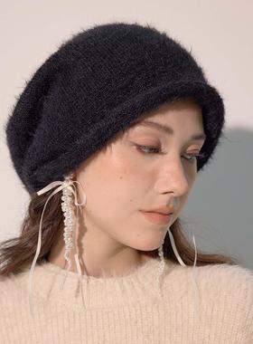 clásico绒毛宽松针织帽大头围堆堆帽冷帽针织帽休闲秋冬毛绒帽