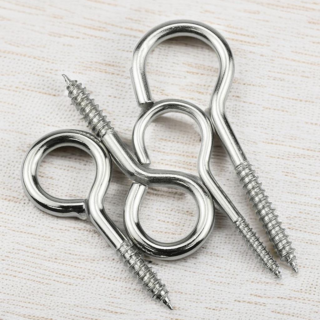 羊眼木螺丝铁问号羊角钩镀镍羊眼圈自攻螺丝钉挂钩吊环铁钩子一件