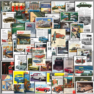 50相册素材装饰复古欧美老式风陈年怀旧事ins手账贴纸画票防水DIY