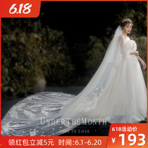 Fall in love under the moon lace long tailed headdress bride wedding main wedding headdress super fairy Series Photo Props