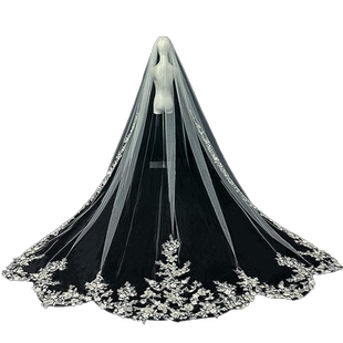 新娘结婚主婚纱头纱超仙森系重工蕾丝珠绣珍珠长款拖尾婚礼头纱