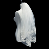 新娘结婚主婚纱头纱领证登记短款 拍照头纱双层蕾丝花边头纱配饰