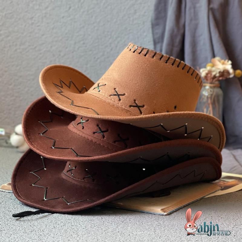 西部大帽檐牛仔帽子美式复古女秋季遮阳骑士