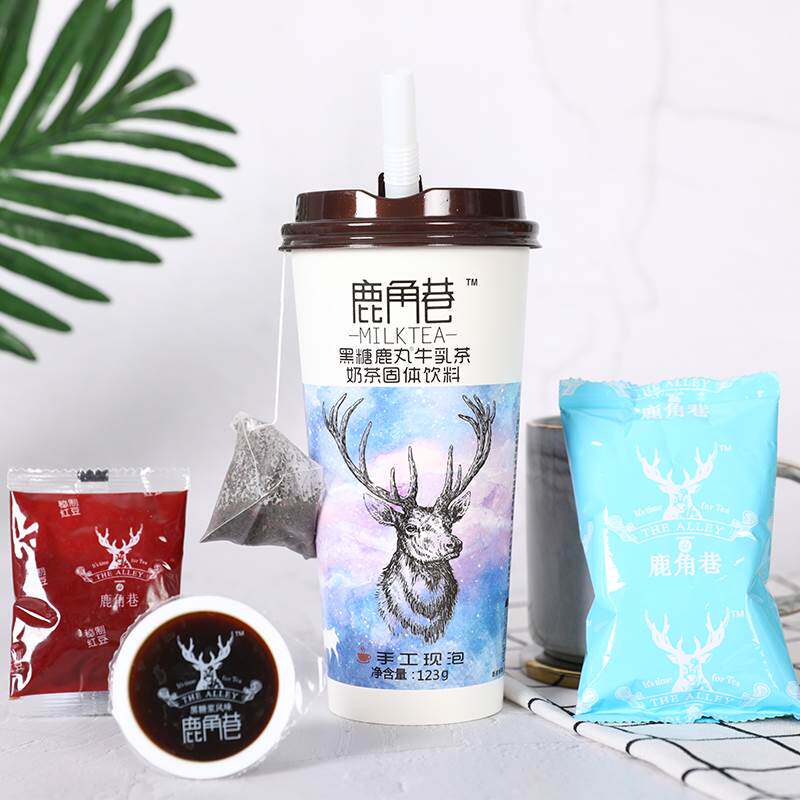 鹿角巷奶茶黑糖鹿丸牛乳茶网红手工冲泡杯子装港式奶茶粉配方整箱