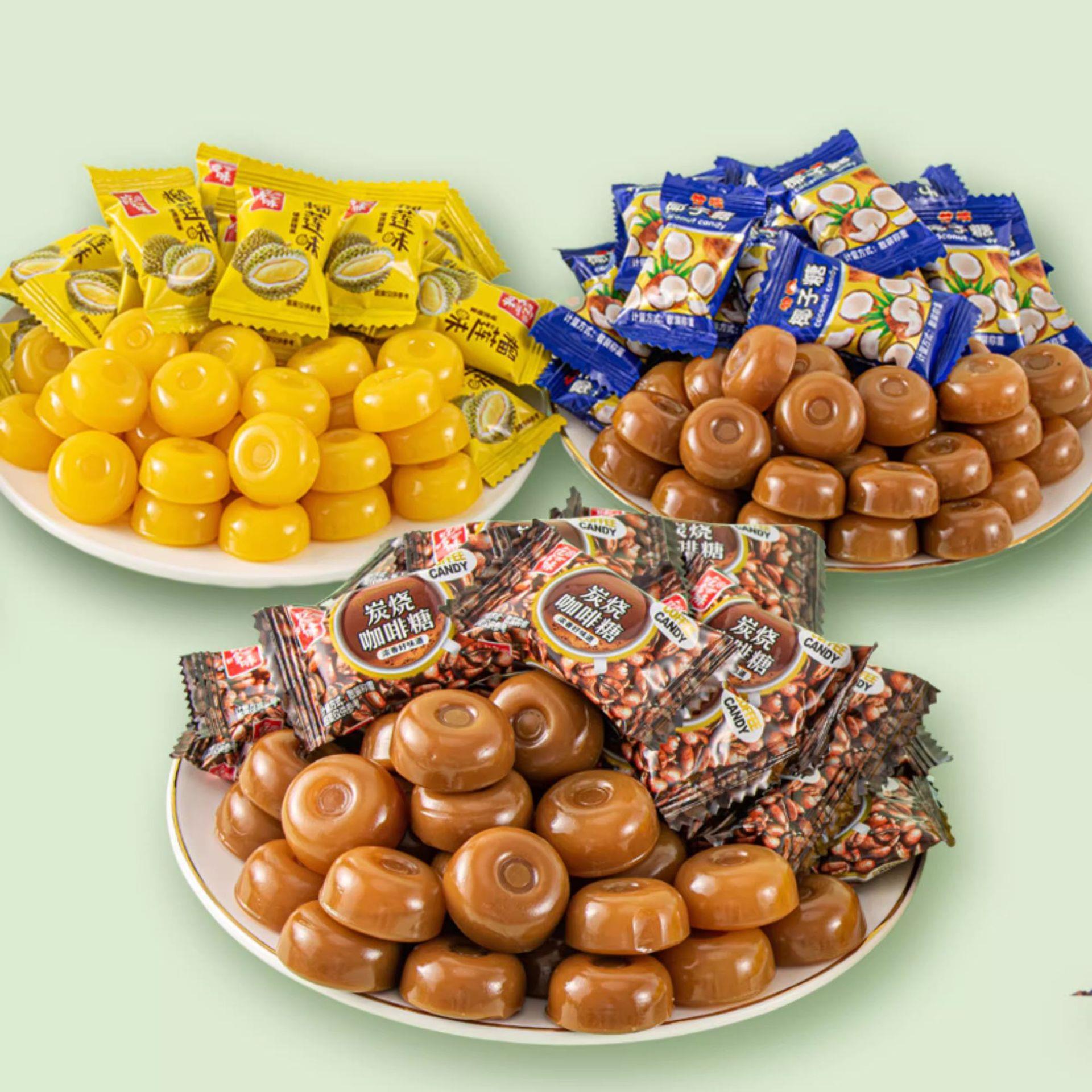 吃哆味特浓椰子糖榴莲糖咖啡糖水果糖硬糖正宗糖果零食官方旗舰店