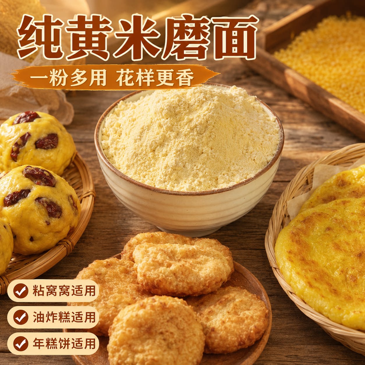大黄米粉新米现磨粘豆包汤圆年糕黏黄米面粉正宗东北农家粗粮面粉图片