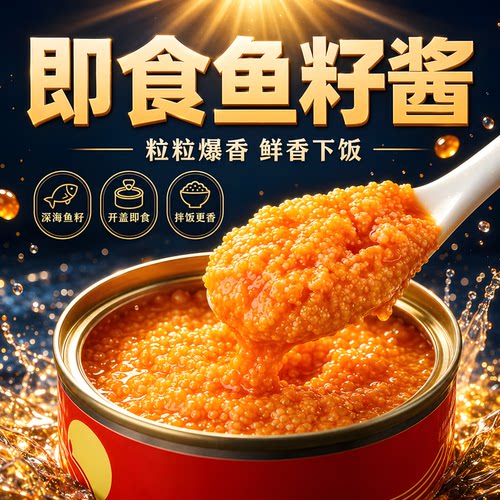 即食鱼籽酱罐头鲜香爆珠开盖即食拌饭拌面寿司食材小海鲜调味罐装