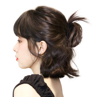 lsn络丝娜鸡毛丸子头慵懒风