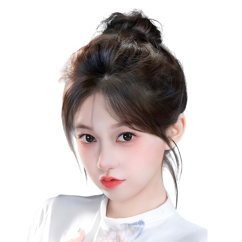 lsn真人发丝胎毛八字假发片