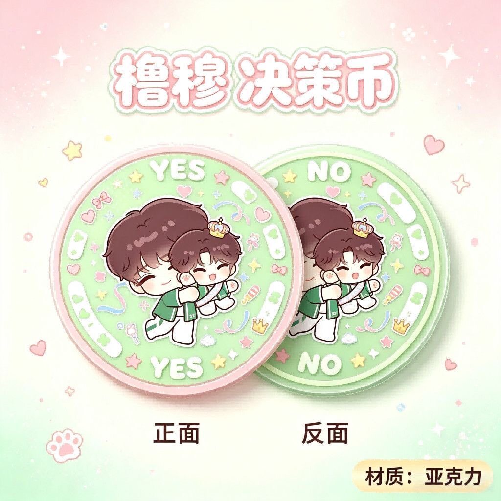 橹穆周边决策币YES/NO幸运币演唱会粉丝互黑应援物料学生解压