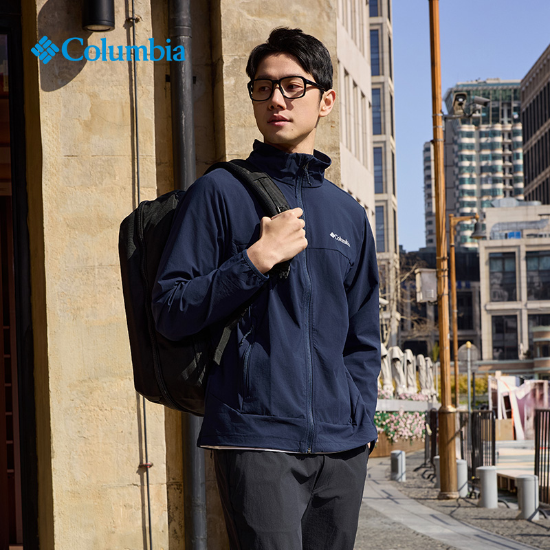 哥伦比亚轻薄弹力立领软壳夹克