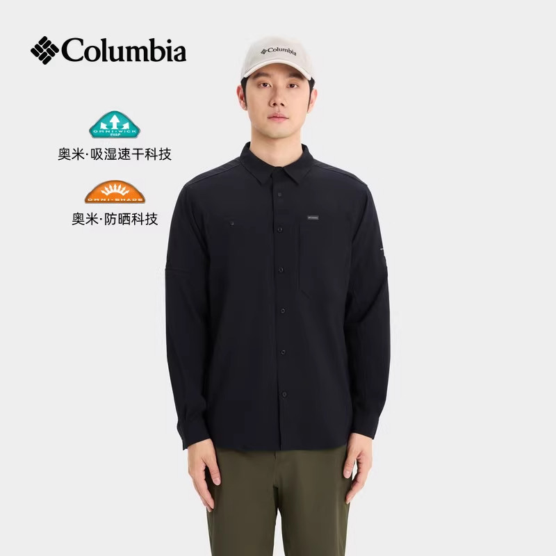 哥伦比亚男UPF100防晒速干衬衫
