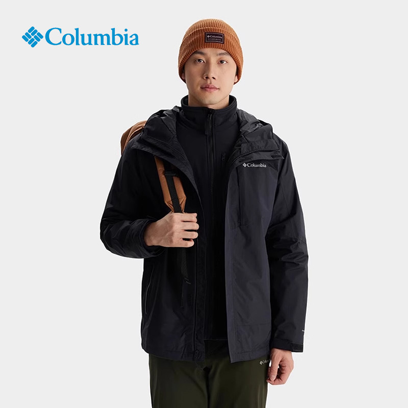 哥伦比亚2025秋冬新品户外男防风拒水抓绒内胆三合一冲锋衣XE9602