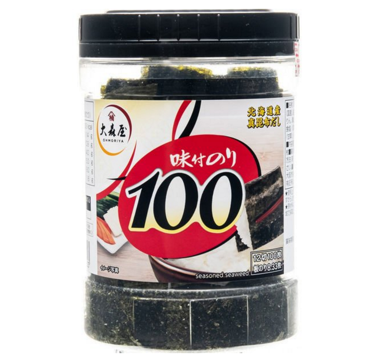 日本进口大森屋海苔原味酱油味梅子味罐装