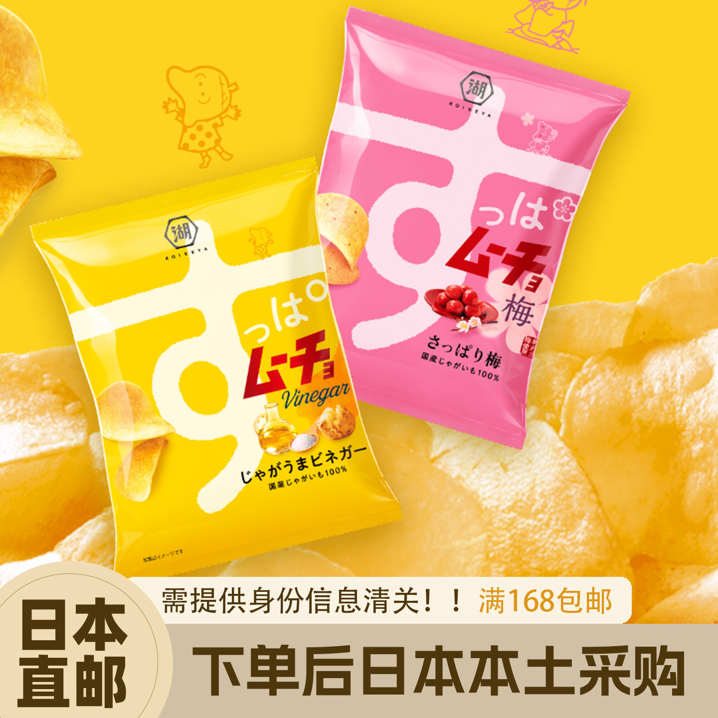 日本直邮湖池屋酸味薯片55g清爽酸梅西洋醋超酸醋汁味膨化零食