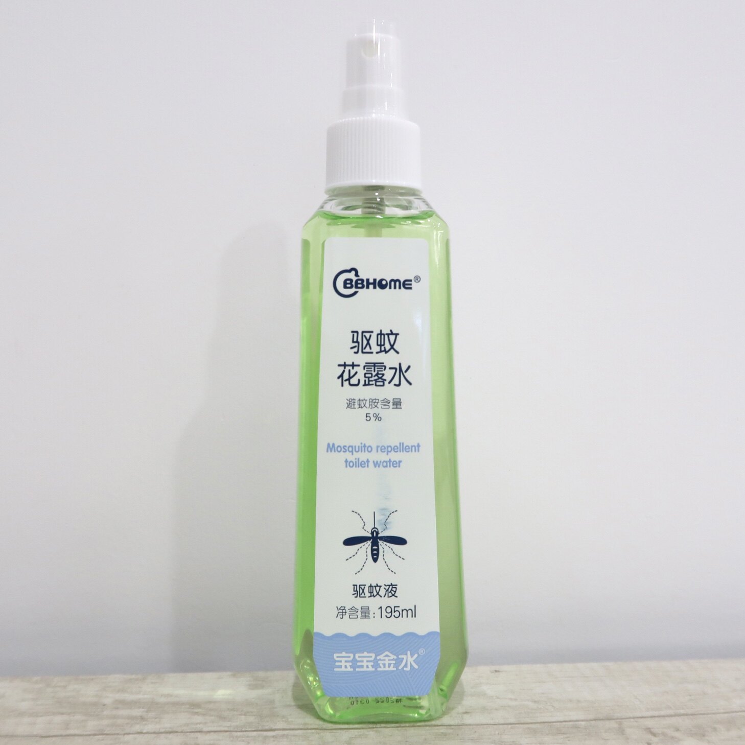 宝宝金水儿童驱蚊花露水195ml含5%避蚊胺 绿瓶露营户外驱蚊液喷雾