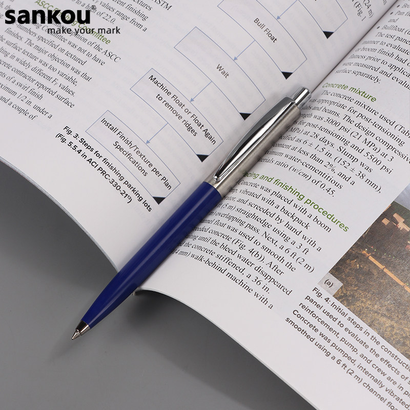 sankou三口YZ6老式油性圆珠笔按压式1.0mm子弹头黑色油笔高颜值蓝色商务办公签字原子笔定制免费刻字金属上杆,文具电教/文化用品/商务用品,圆珠笔,淘宝优惠券,粉丝福利购,淘宝优惠卷