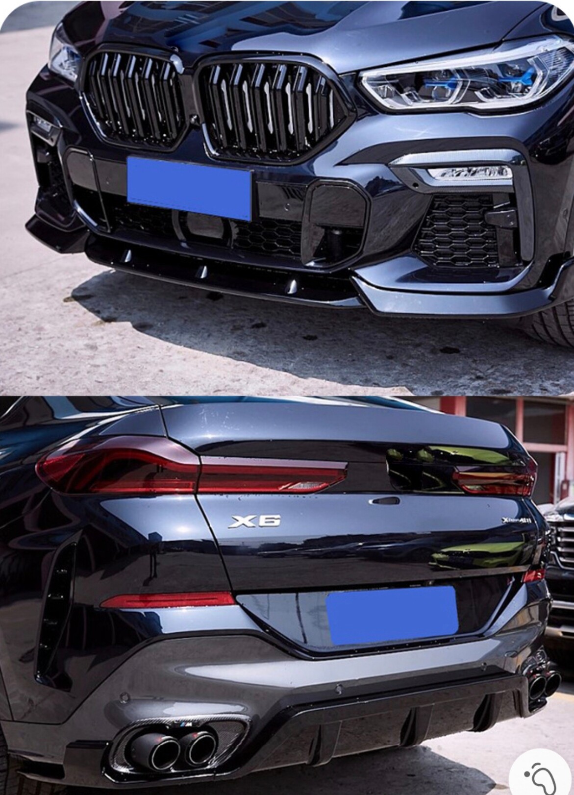 适用于20-IN款的宝马X6G06系改装前铲后唇侧裙