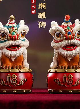 黄狮舞狮祥摆新中酒玄饰