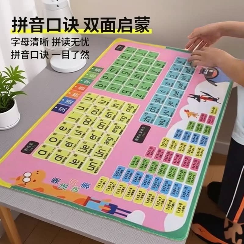 儿童早教拼音字母乘法口诀桌垫图片