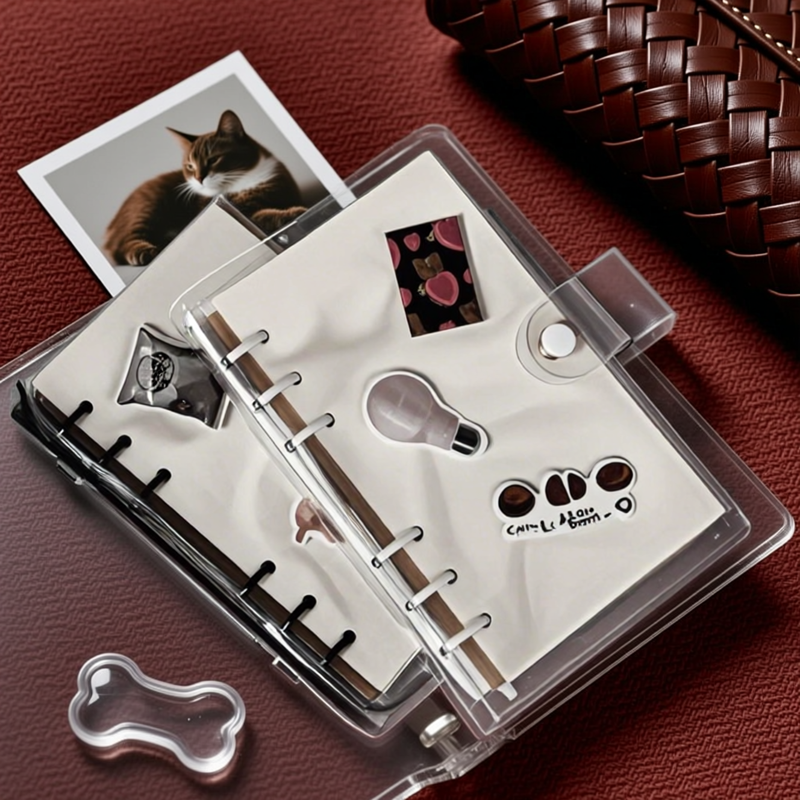 a6透明软壳活页本可拆卸扣环