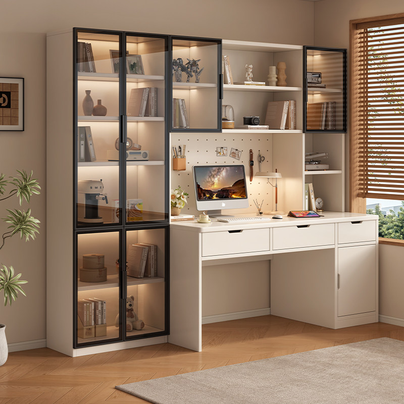 实木书桌书架家用一体桌学习桌书柜组合加厚电脑桌卧室儿童写字桌,住宅家具,电脑桌,淘宝优惠券,粉丝福利购,淘宝优惠卷