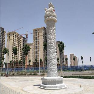 厂家定做广场石雕摆饰文化柱花岗岩石雕龙柱
