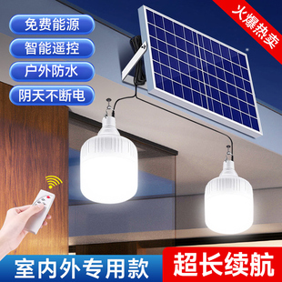 太阳能庭院路灯家用农村室内外照明灯泡充电一拖二分体式2026新款