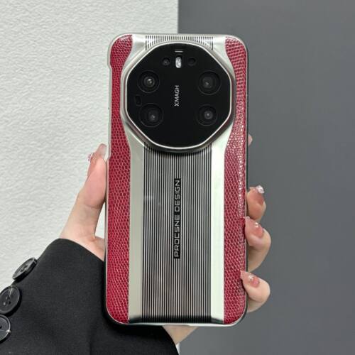 红色电镀蛇皮纹保时捷手机壳