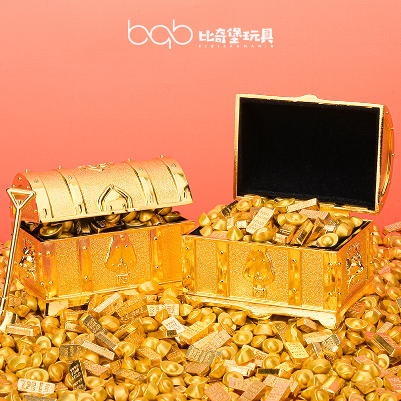 金元宝藏宝箱招财聚财摆件装饰品图片