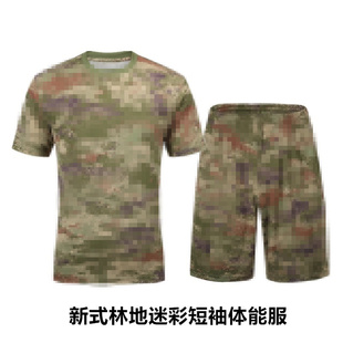 男运动速干圆领T恤宽松跑步健身体能训练服战术上衣夏 迷彩服短袖
