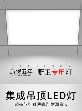 集成吊顶LED灯厨房灯吸顶灯卫生间平板嵌入式石膏面板灯铝扣板灯