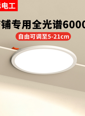 筒灯嵌入式led超薄可调自由开孔80 110mm9公分6 4寸15w10cm12厘米