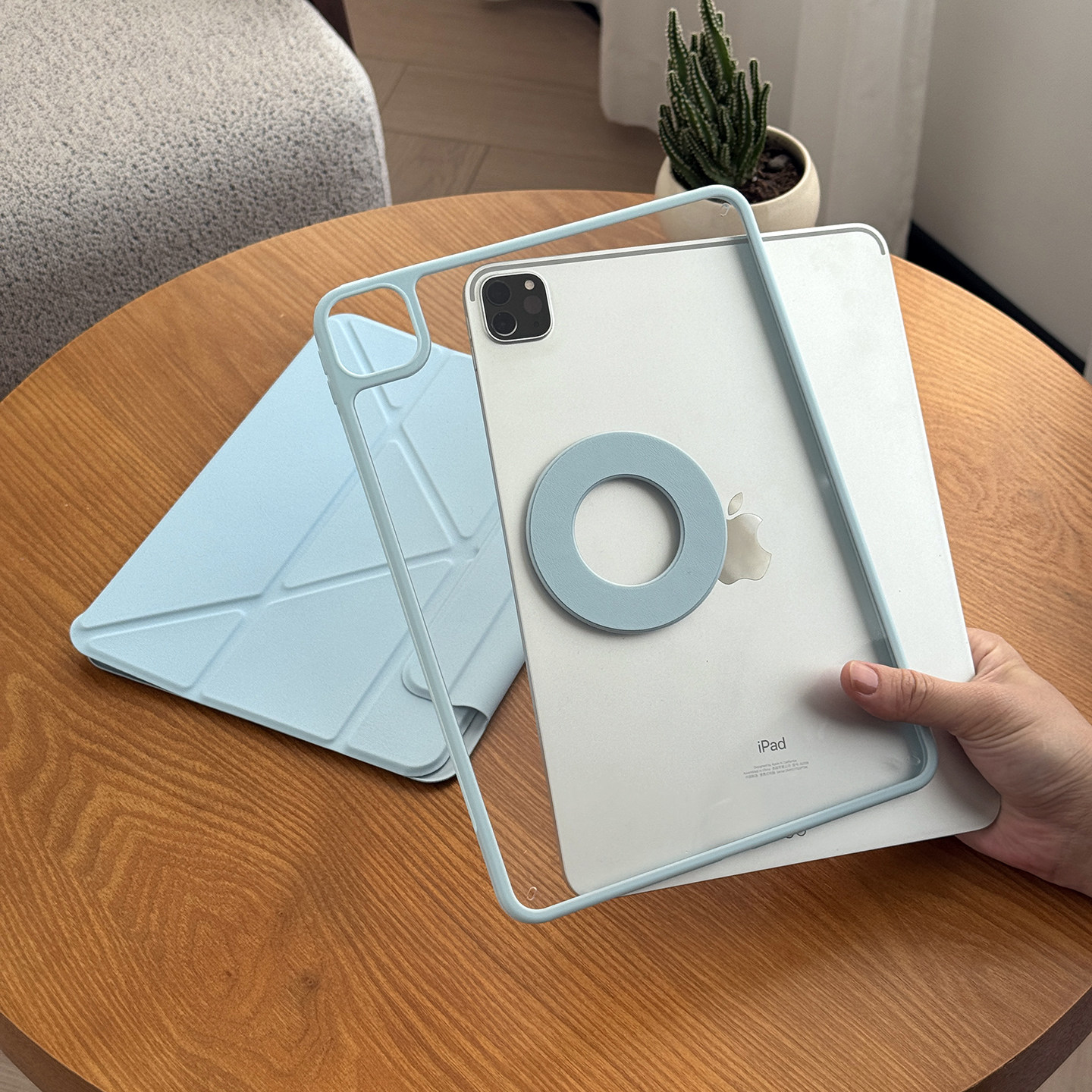 适用苹果ipadair8保护壳2025pro磁吸平板11代a16三y折透明亚克力防弯13皮套无笔槽mini7拆分10.2软胶包边壳4