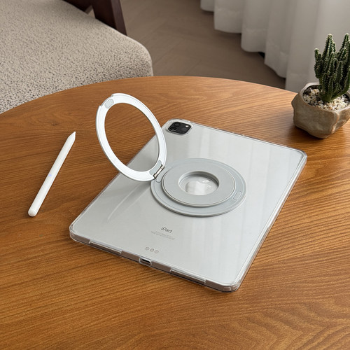 圆环支点壳适用苹果ipadair7保护壳pro防弯防摔13全包边ipad11代10.2平板透明9.7单后壳a16新12.9mini套2024