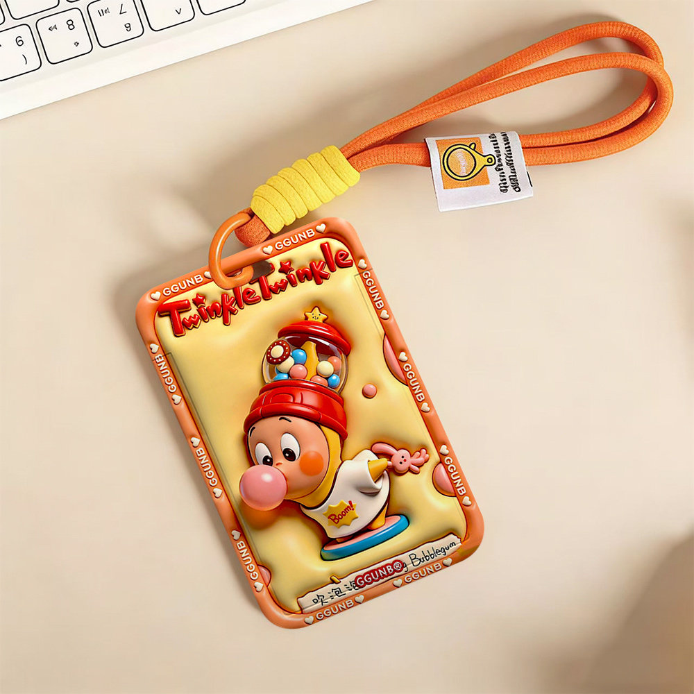 3D平面图扭蛋机吹泡泡小人感应卡套学生滑盖卡套饭卡地铁电瓶车小区