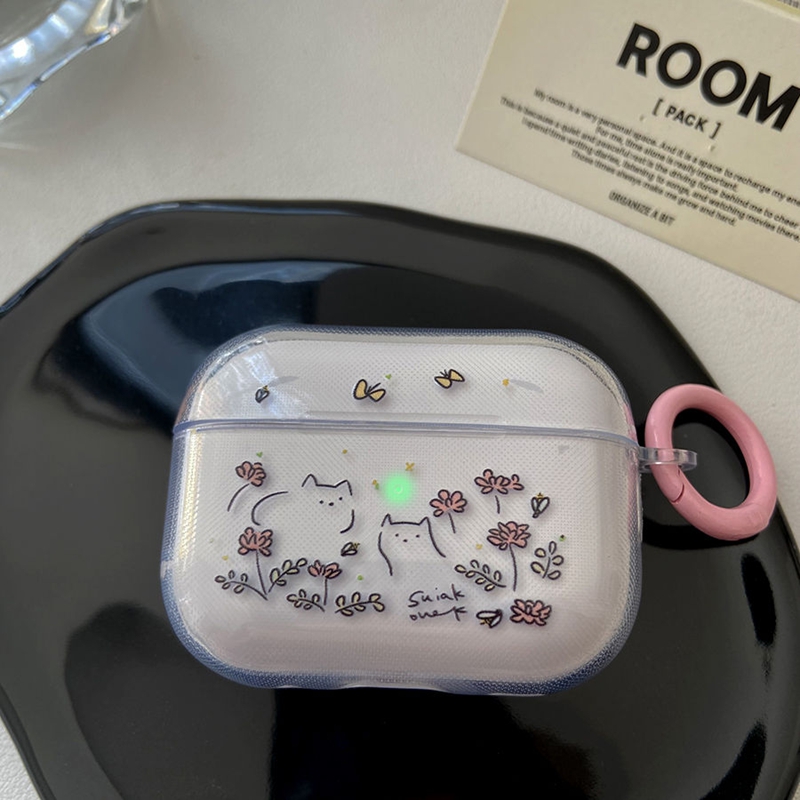 猫咪与萤火虫适用Baseus倍思E3耳机套M2透明W04软WM05真无线蓝牙WM02保护壳M2/W04+/storm3无线耳机套wo4/3