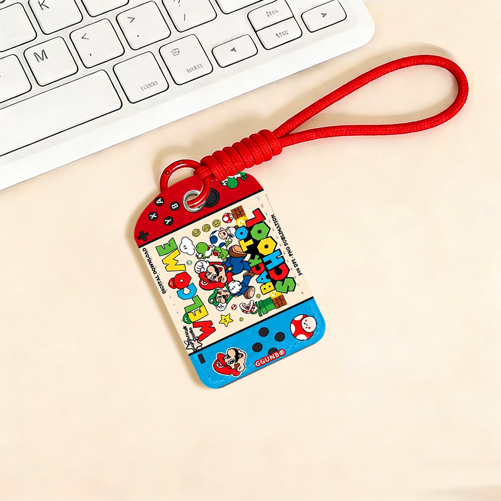 PS马里奥游戏机NFC门禁水滴小卡套钥匙扣迷你NFC感应小区公交卡交通电梯IC卡防摔保护套