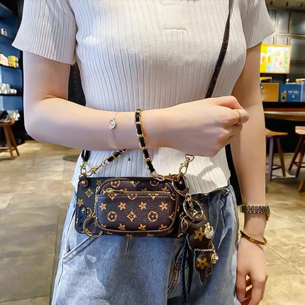 奢华潮牌老花零钱包适用小米13pro手机壳红米k60/k50/k40/30潮12/11/10s红米note11pro防摔软壳note10/9/8女