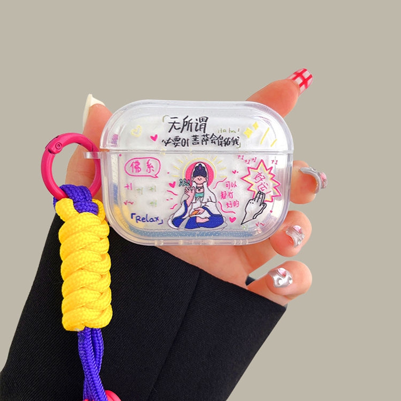 无所谓菩萨保佑适用小米3pro降噪耳机保护套透明红米Buds5/4/3蓝牙保护壳buds4pro软air2SE降噪3耳机壳Dots3