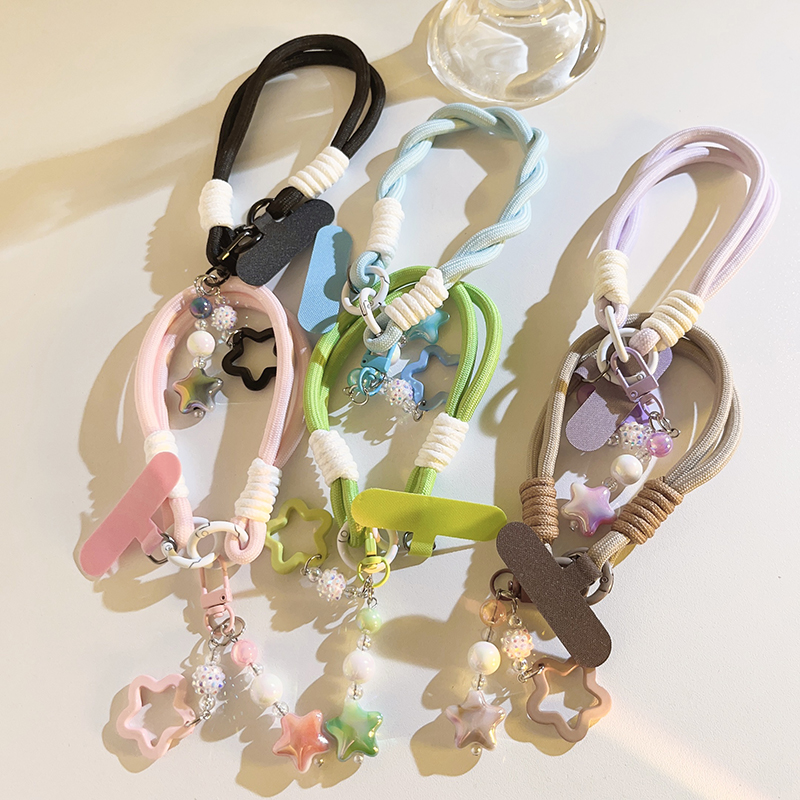 闪粉五角星挂件编织手绳腕带
