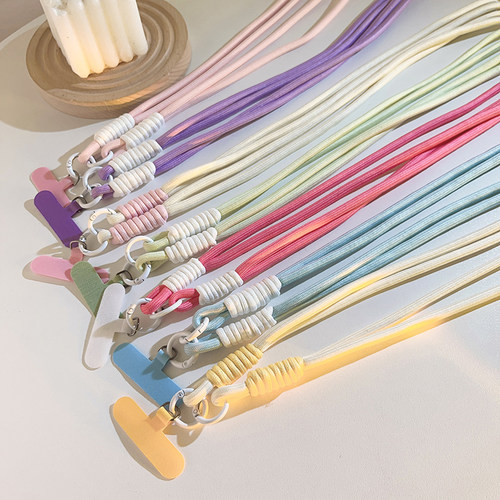 多巴胺纯色ins编织长款斜跨挂绳