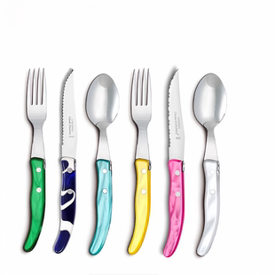 法国狼头 不锈钢 薇姿格 牛排刀 牛排叉 汤勺